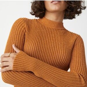 & Other Stories Stockholm Atelier Ribbed Sweater Dress – Camel – Size S – NWT